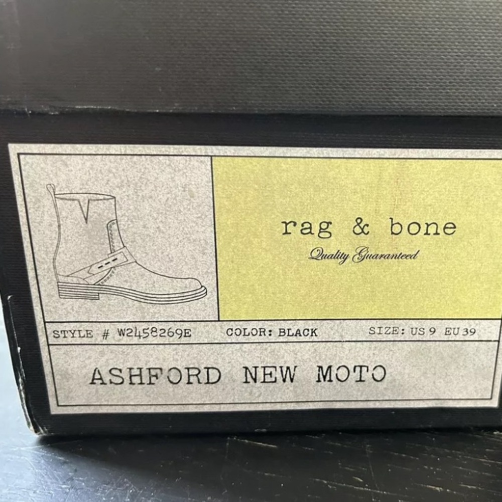 Rag & Bone Ashford Moto Boots Black Size 9 - Picture 7 of 10
